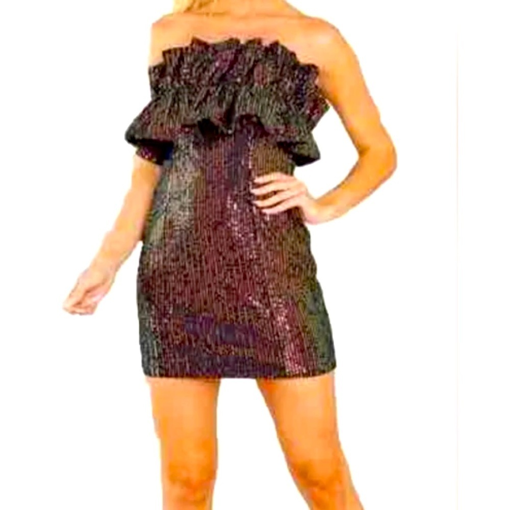 THIRTY/THIRTY LA Sequin Mini Dress Formal Sz M - Picture 16 of 16
